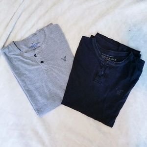 2 men's shirts! American Eagle Athletic Fit Henley